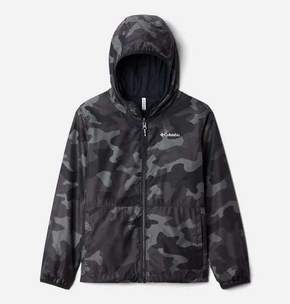 Columbia Pixel Grabber Rain Jacket Black For Girls NZ23786 New Zealand